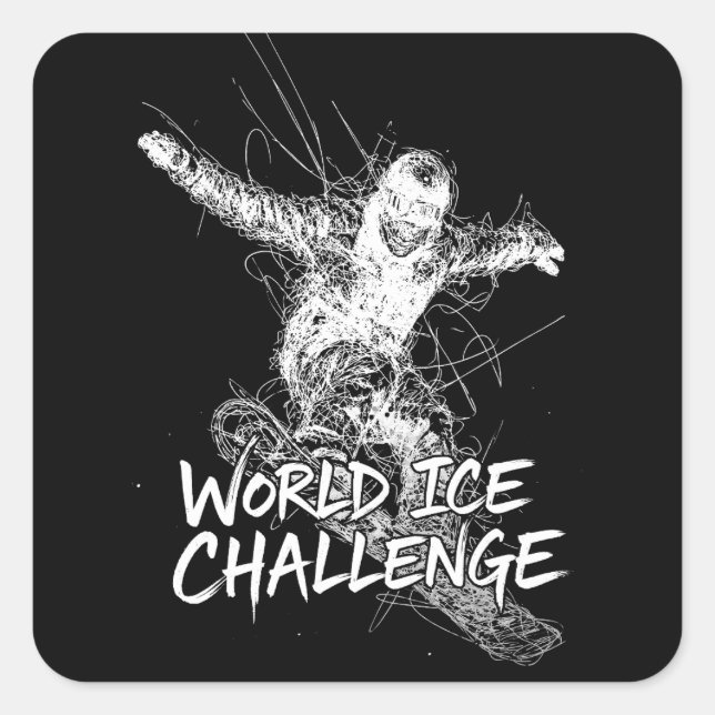 World Ice Challenge Quadratischer Aufkleber (Vorderseite)
