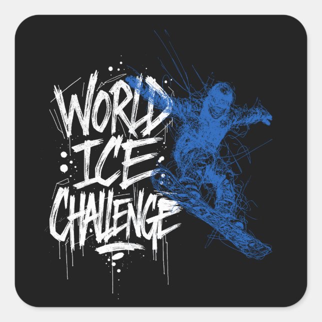 World Ice Challenge Quadratischer Aufkleber (Vorderseite)