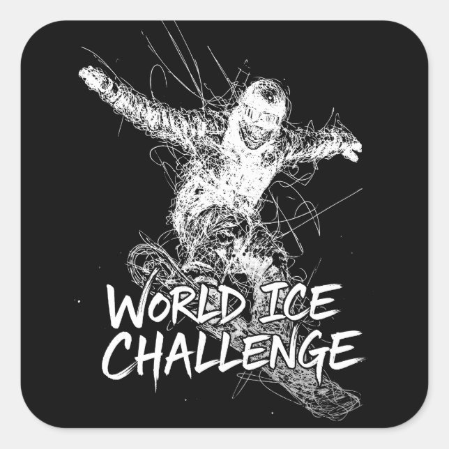 World Ice Challenge Quadratischer Aufkleber (Vorderseite)