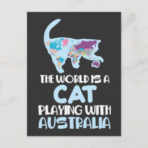 World ist eine Katze, die in Australien spielt Spa Postkarte