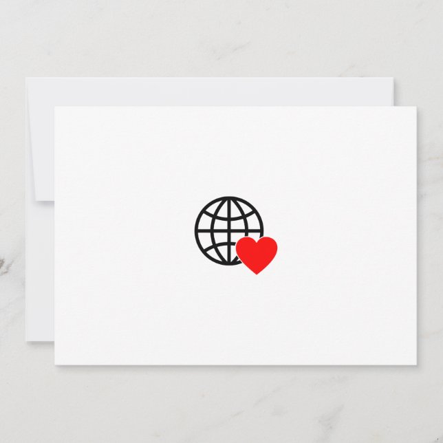 World Love Globe Icon | Heart Earth Summer Design Dankeskarte (Vorderseite)
