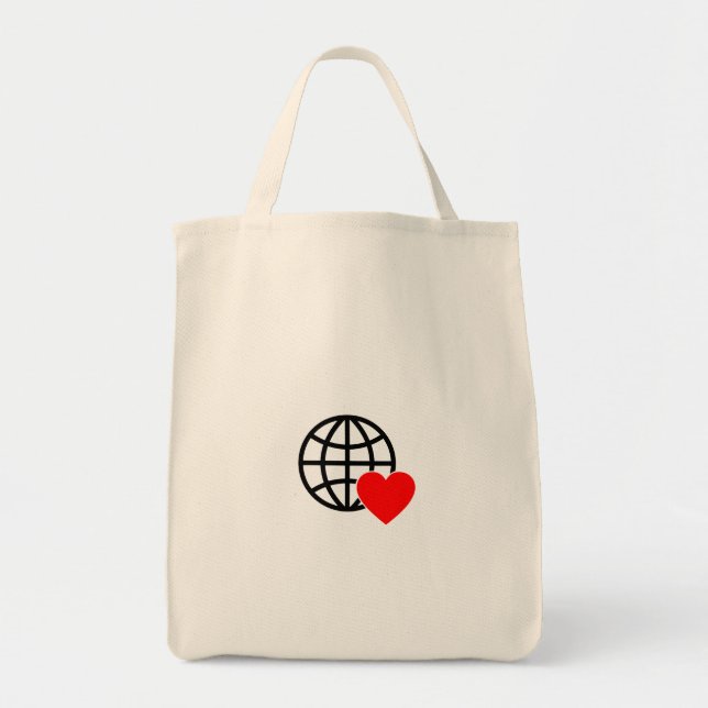 World Love Globe Icon | Heart Earth Summer Design Tragetasche (Vorne)