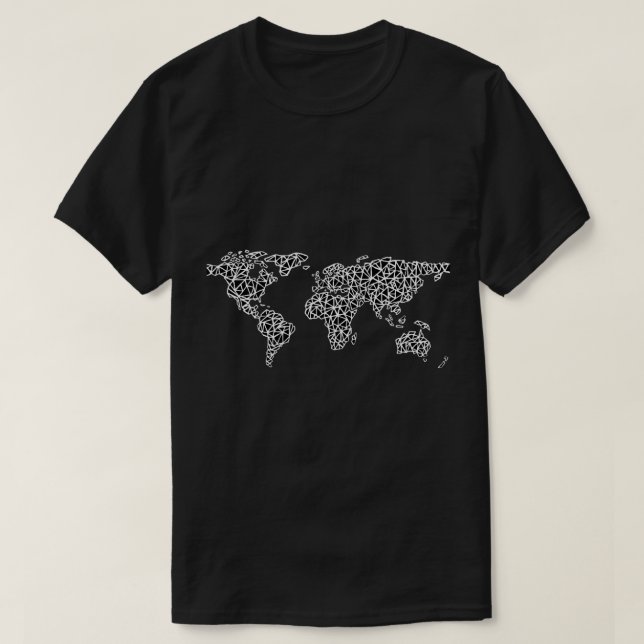 World Map Black T-Shirt (Design vorne)