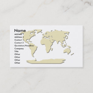 World Map Business Card Eggshell Visitenkarte