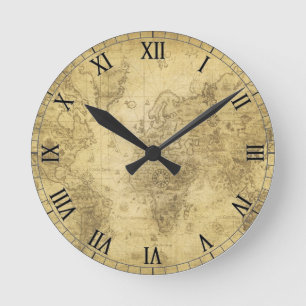 World map clock runde wanduhr