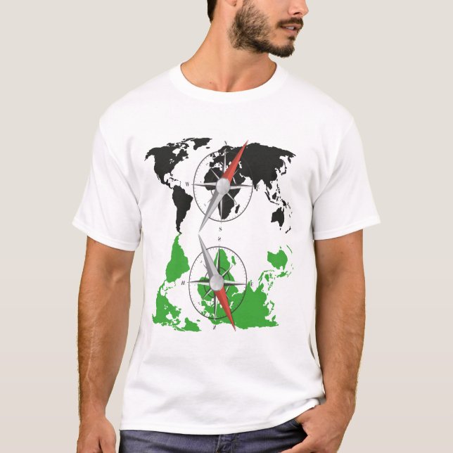 World Map Compass T-Shirt (Vorderseite)