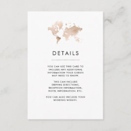 World Map | Elegantes Thema Hochzeiten Begleitkarte