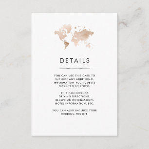 World Map Elegantes Thema Hochzeiten Begleitkarte