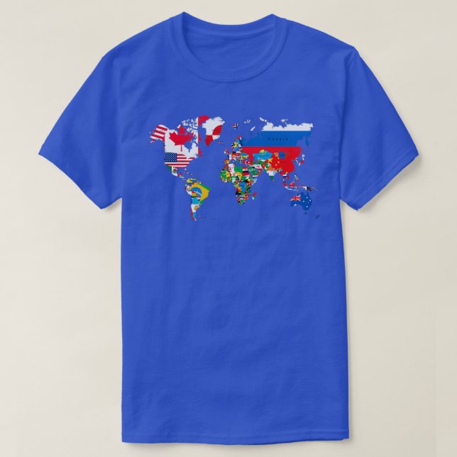 World Map Flags für Reisende T-Shirt (Design vorne)