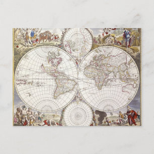 World Map from Atlas Maior Postkarte