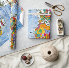 World Map  Geschenkpapier