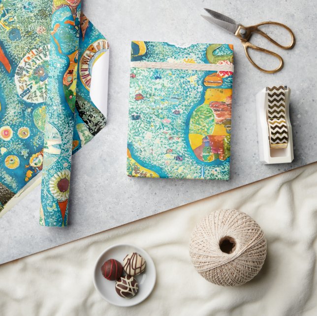 World Map  Geschenkpapier (Kunsthandwerk)