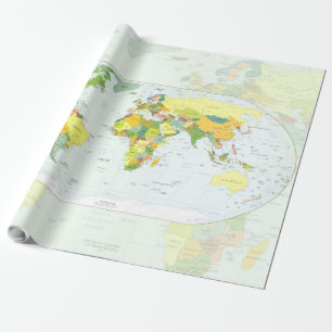 World Map Globe Country Atlas Geschenkpapier