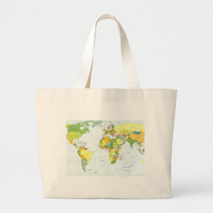 World Map Globe Country Atlas Jumbo Stoffbeutel