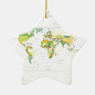World Map Globe Country Atlas Keramikornament
