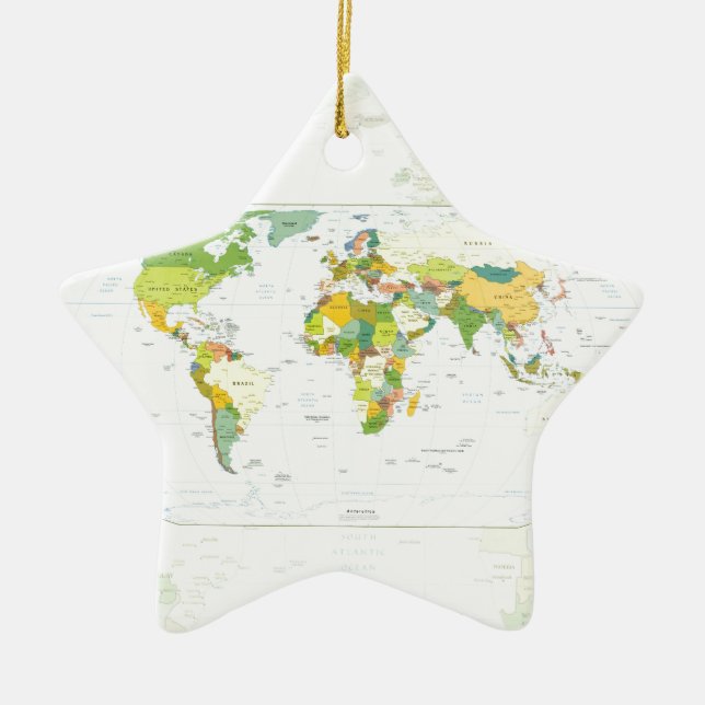 World Map Globe Country Atlas Keramikornament (Vorne)