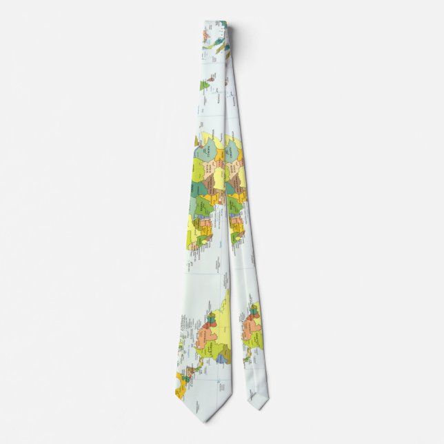 World Map Globe Country Atlas Krawatte (Vorderseite)