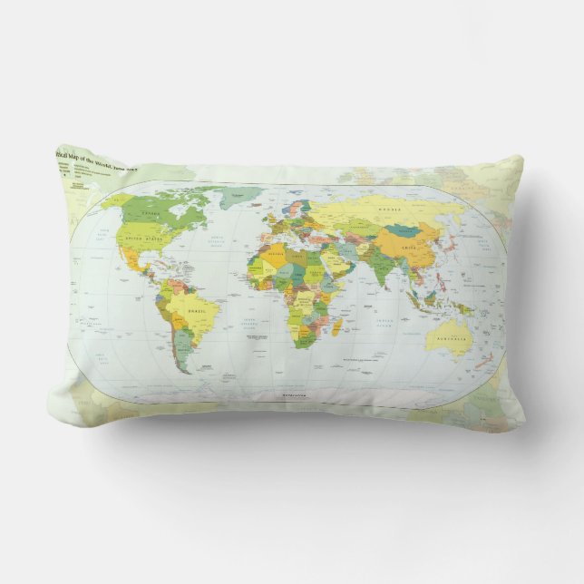 World Map Globe Country Atlas Lendenkissen (Vorderseite)