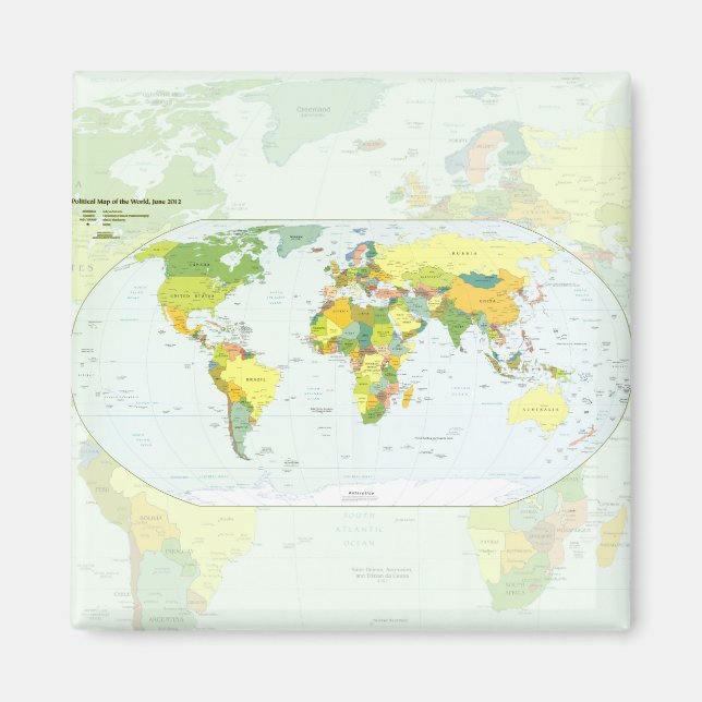 World Map Globe Country Atlas Magnet (Vorne)