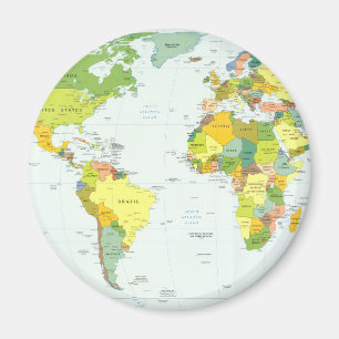 World Map Globe Country Atlas Magnet