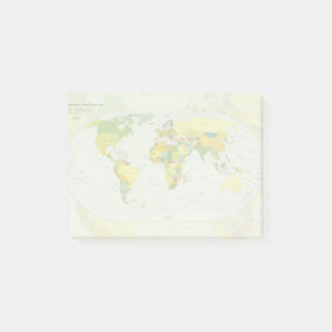 World Map Globe Country Atlas Post-it Klebezettel