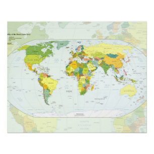 World Map Globe Country Atlas Poster