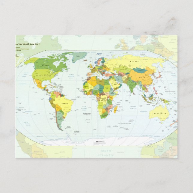 World Map Globe Country Atlas Postkarte (Vorderseite)