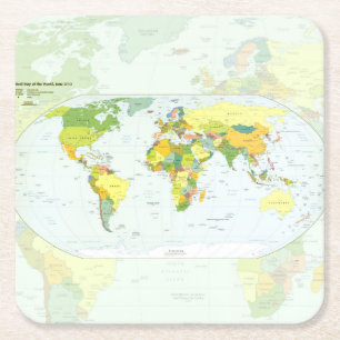 World Map Globe Country Atlas Rechteckiger Pappuntersetzer