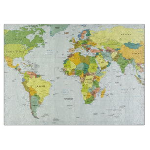 World Map Globe Country Atlas Schneidebrett