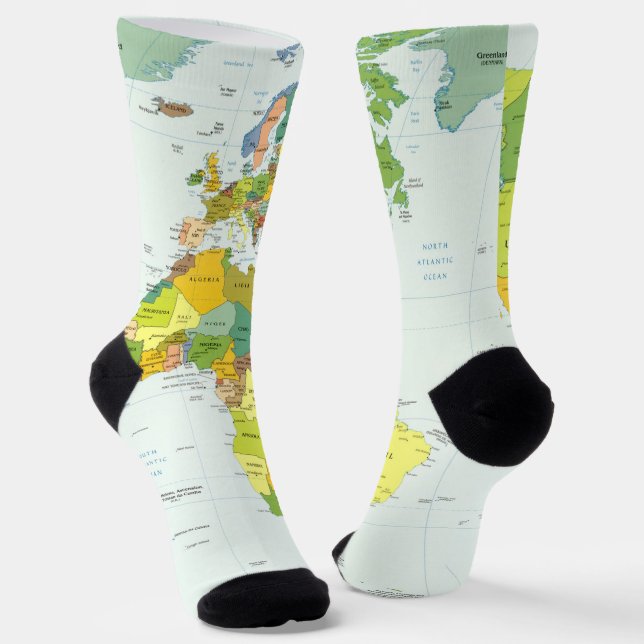 World Map Globe Country Atlas Socken (Gewinkelt)