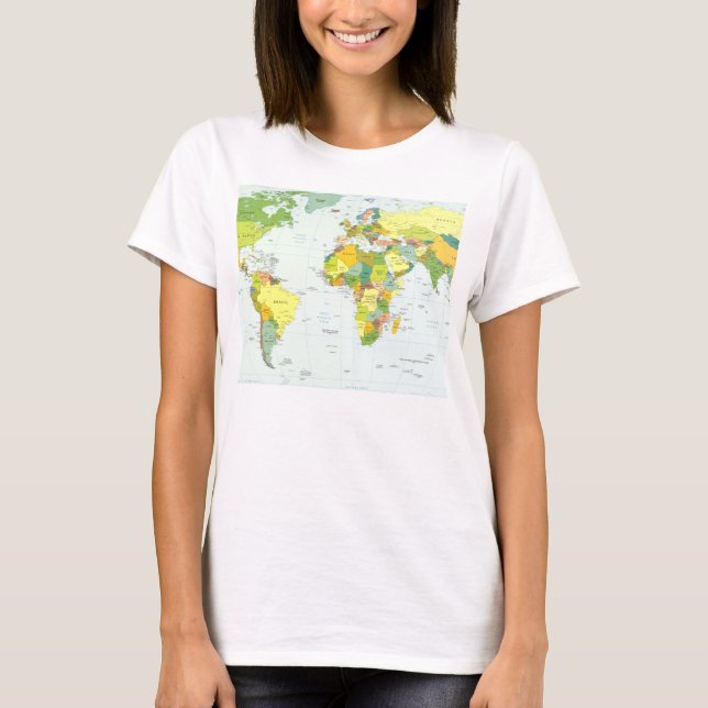 World Map Globe Country Atlas T-Shirt (Vorderseite)