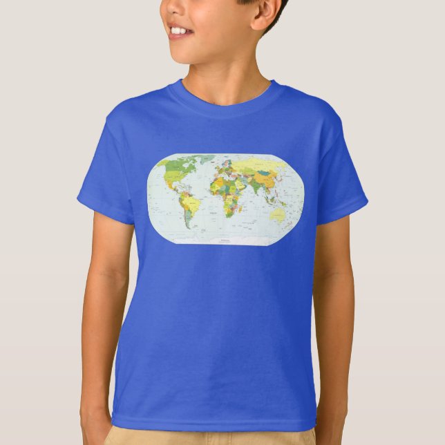 World Map Globe Country Atlas T-Shirt (Vorderseite)