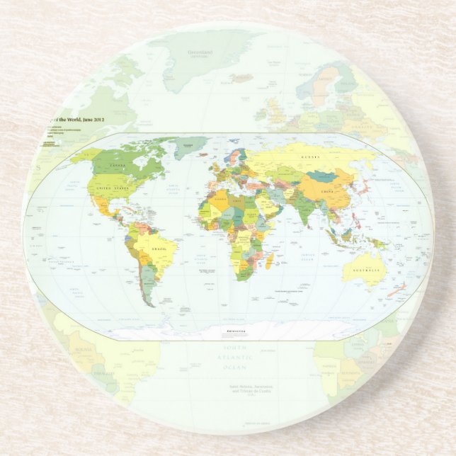 World Map Globe Country Atlas Untersetzer (Vorne)