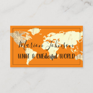 World Map Globe Karte Reiseagentur Gold Orange