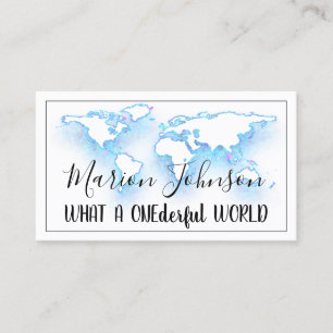 World Map Globe Map Reiseagentur Gold Logo Blau Visitenkarte