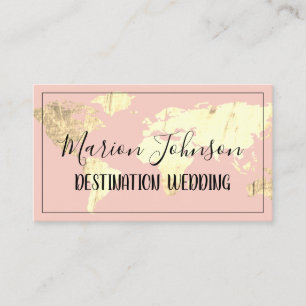 World Map Globe Map Reiseagentur Gold Rose Busin Visitenkarte