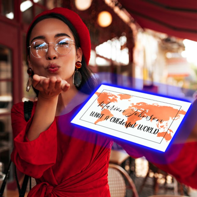 World Map Globe Map Reiseagentur Rose CooperWhite Visitenkarte (World Map Globe Map Travel Agency Rose CooperWhite Business Card)