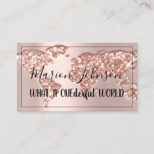 World Map Globe Map Reiseagentur Rose QRCODE Visitenkarte