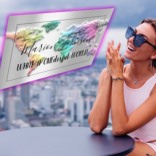 World Map Globe Map Reiseagentur Silver Mermaid Visitenkarte (World Map Globe Map Travel Agency Silver Mermaid Business Card)