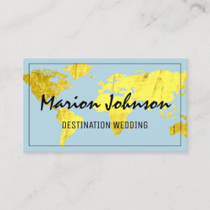 World Map Globe Map Reisebüro Logo Gold Visitenkarte