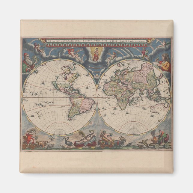 World Map Globe Reiseantik Magnet (Vorne)