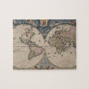 World Map Globe Reiseantik Puzzle