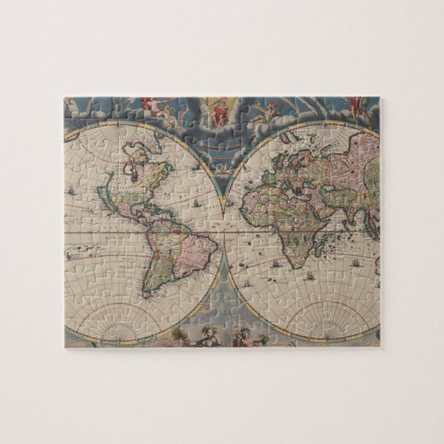World Map Globe Reiseantik Puzzle (Horizontal)