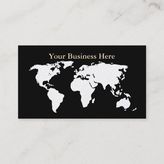 World Map Gold/Black Business Card 6 Visitenkarte (Vorderseite)