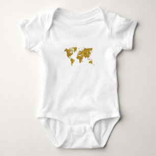 World map in watercolor baby strampler
