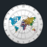 World map in watercolor dartscheibe<br><div class="desc">Watercolor world map with vibrant colors and a perfect finish</div>