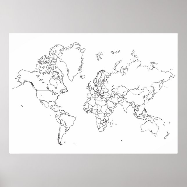 World Map Kontur Poster (Vorne)