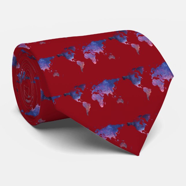 World Map Krawatte (Gerollt)