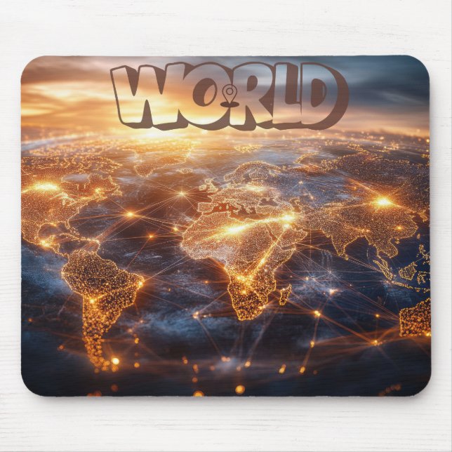 World Map Mouse Pad Travel Inspiriert Maus Pad Mousepad (Vorne)