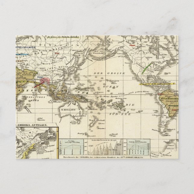 World Map of Diseases Postkarte (Vorderseite)